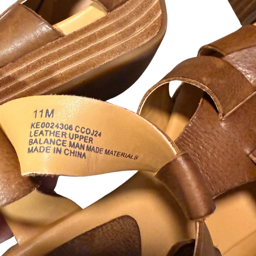 Kork-Ease Macy/Macey Brown Leather Sandals‎ with Chunky Heal Womens 11 - Picture 8 of 9